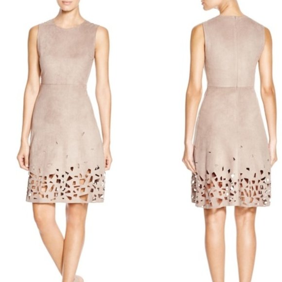 Elie Tahari Faux Suede Ophelia Sheath Dress - Picture 1 of 5